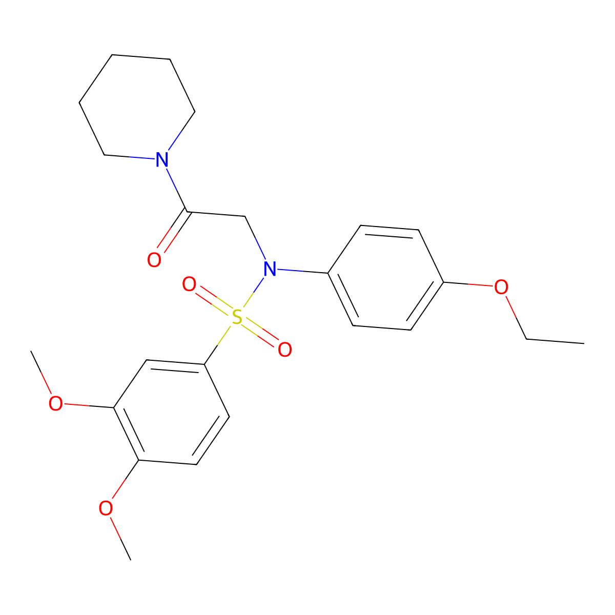 N-(4-ethoxyphenyl)-3,4-dimethoxy-N-(2-oxo-2-piperidin-1-ylethyl)benzenesulfonamide molecular structure, CAS 461652-73-3