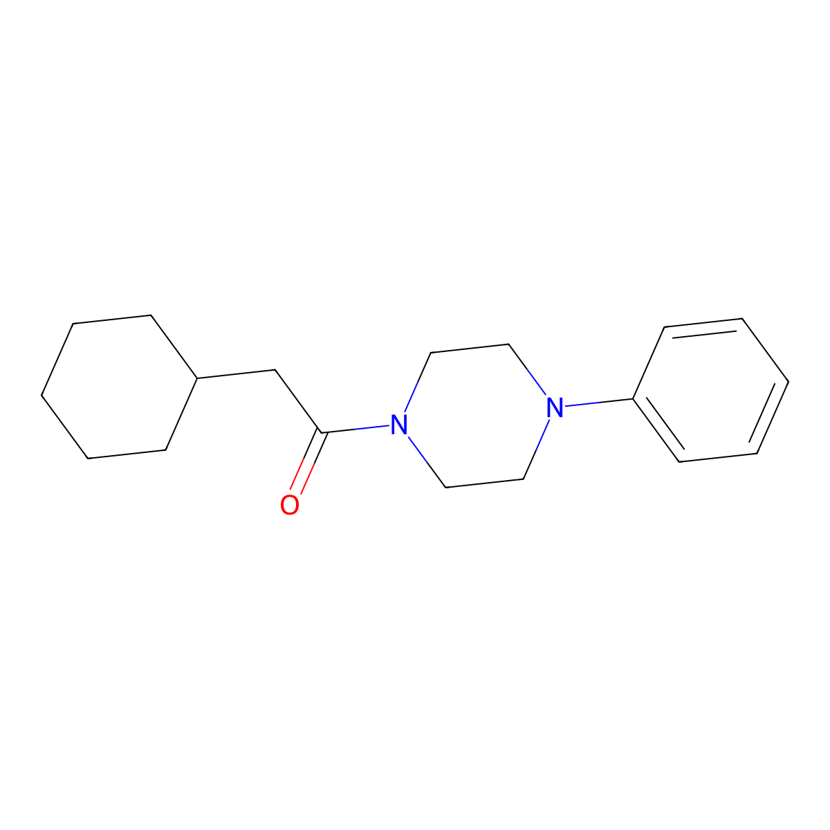 2-Cyclohexyl-1-(4-phenylpiperazin-1-yl)ethanone molecular structure, CAS 461654-05-7