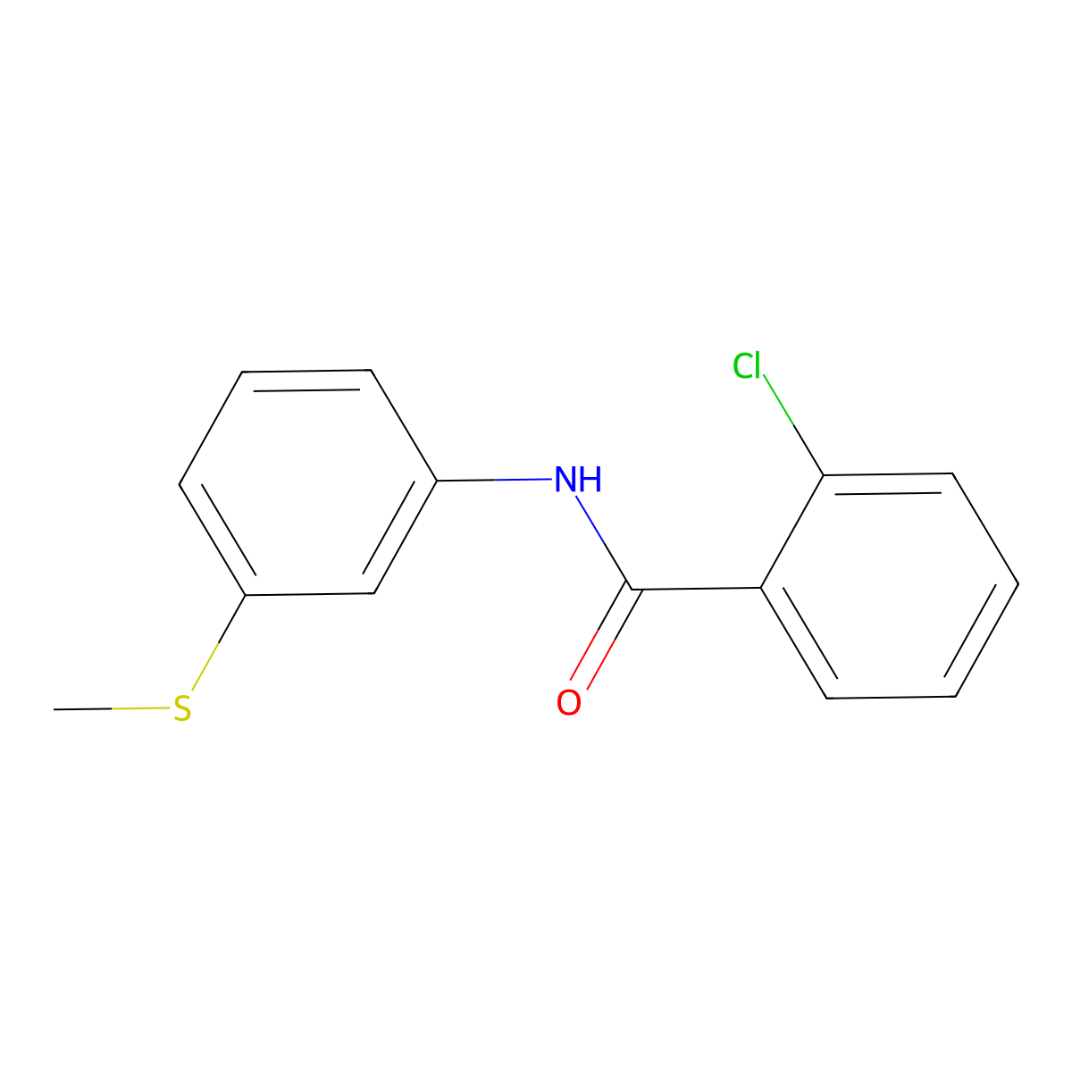 2-chloro-N-(3-methylsulfanylphenyl)benzamide molecular structure, CAS 461654-25-1