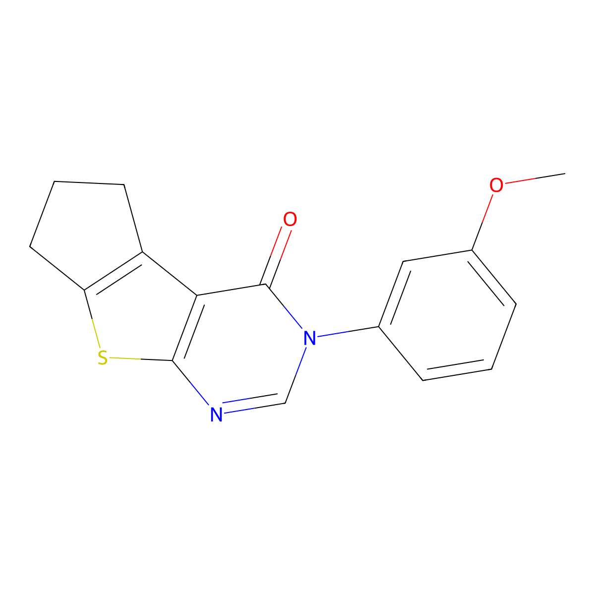 3-(3-methoxyphenyl)-3,5,6,7-tetrahydro-4H-cyclopenta[4,5]thieno[2,3-d]pyrimidin-4-one molecular structure, CAS 461654-58-0
