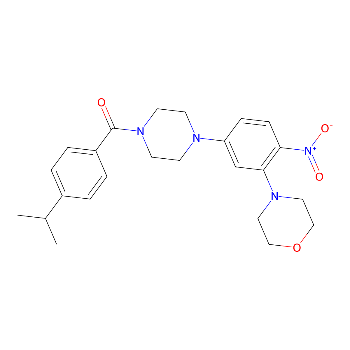 [4-(3-Morpholin-4-yl-4-nitrophenyl)piperazin-1-yl]-(4-propan-2-ylphenyl)methanone molecular structure, CAS 461655-32-3