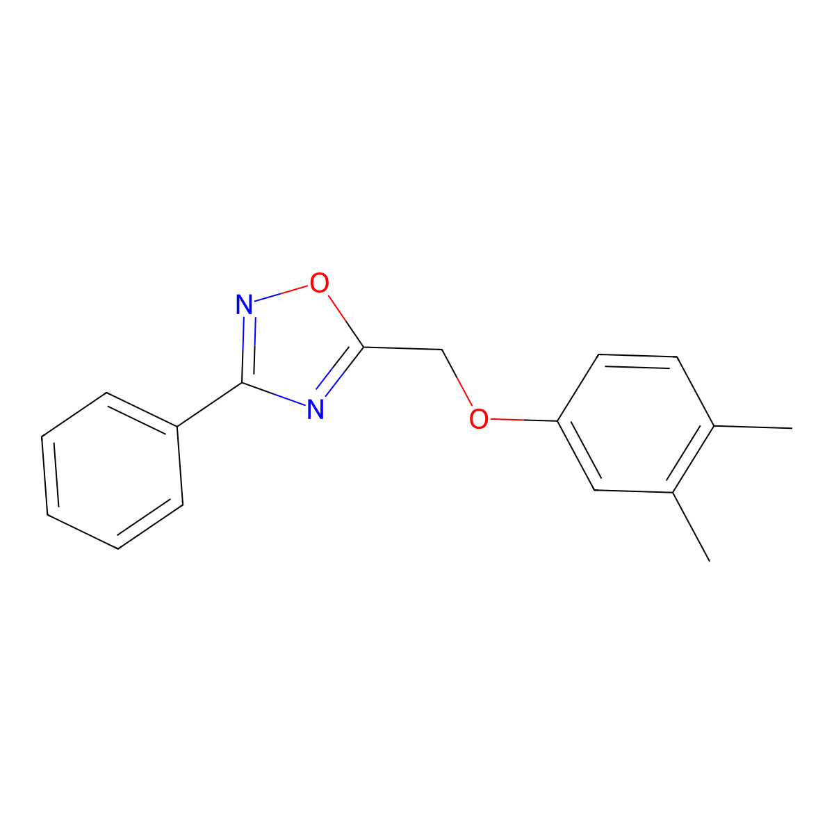 5-[(3,4-Dimethylphenoxy)methyl]-3-phenyl-1,2,4-oxadiazole molecular structure, CAS 461655-58-3