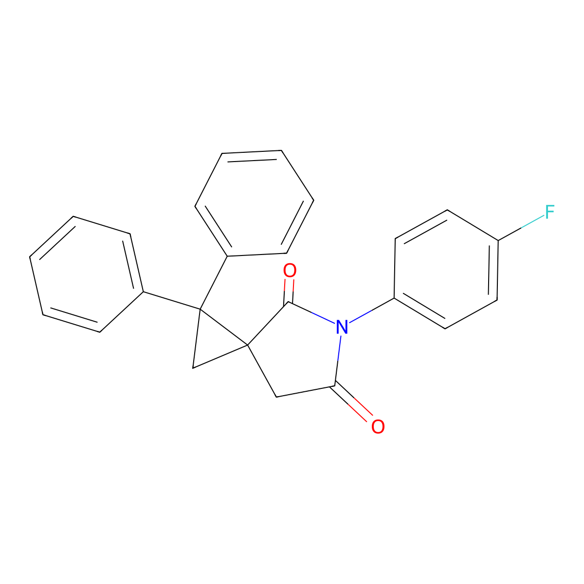 5-(4-Fluorophenyl)-1,1-diphenyl-5-azaspiro[2.4]heptane-4,6-dione molecular structure, CAS 461656-03-1