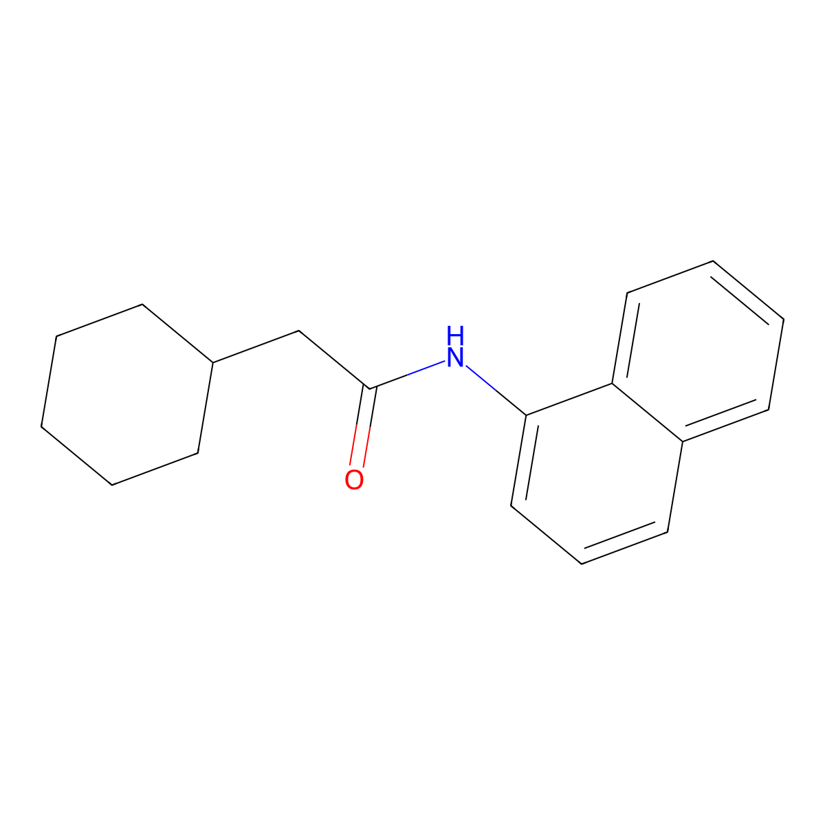 2-cyclohexyl-N-(naphthalen-1-yl)acetamide molecular structure, CAS 461657-08-9