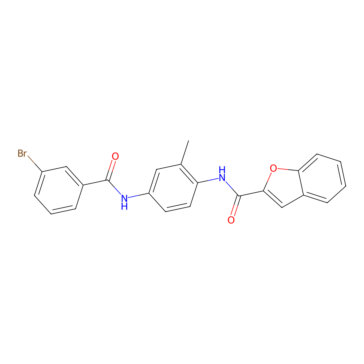 N-{4-[(3-bromobenzoyl)amino]-2-methylphenyl}-1-benzofuran-2-carboxamide molecular structure, CAS 461657-23-8