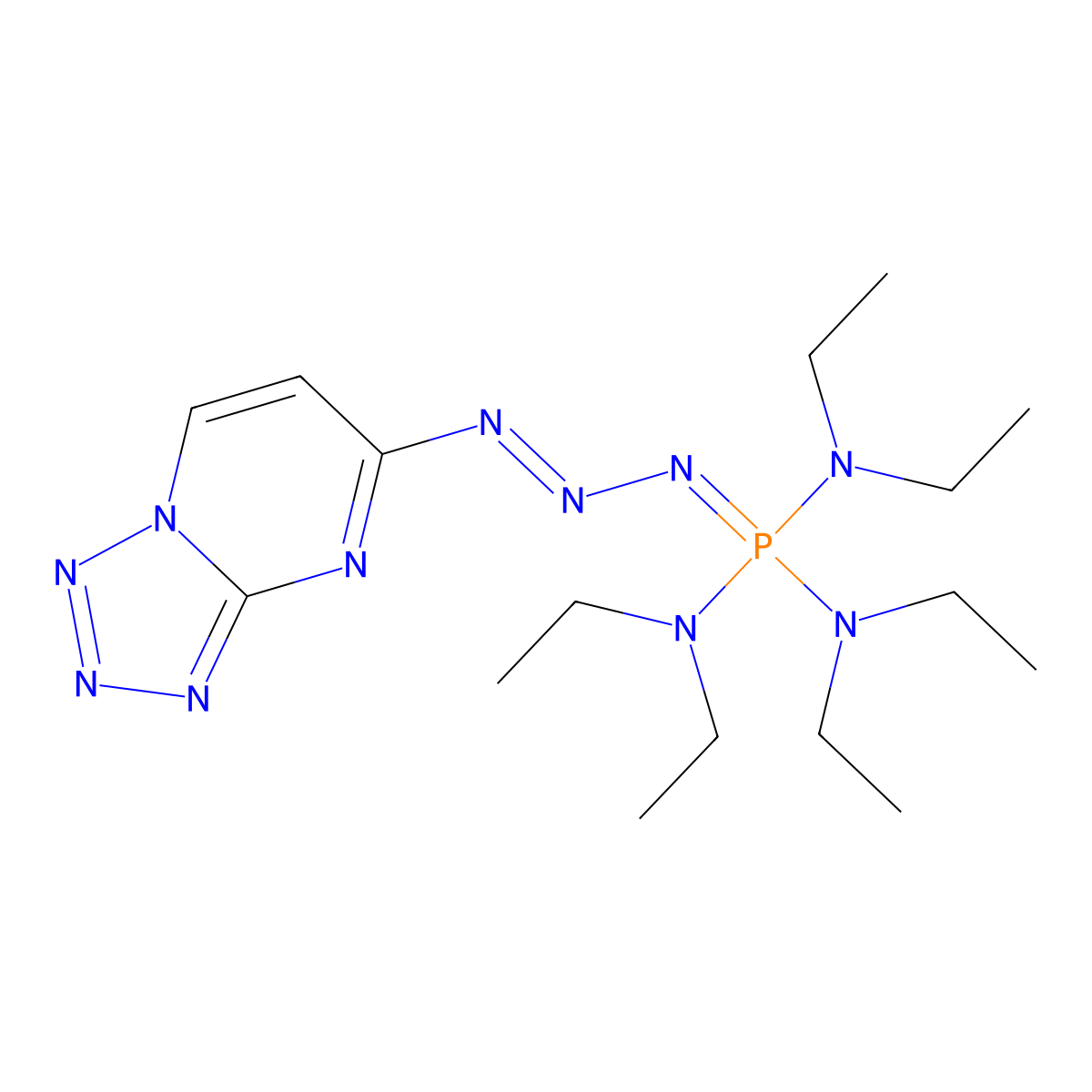 Tetrazolo[1,5-a]pyrimidine, 7-[3-tris(diethylamino)phosphanilydene-1-triazenyl]- molecular structure, CAS 461662-72-6