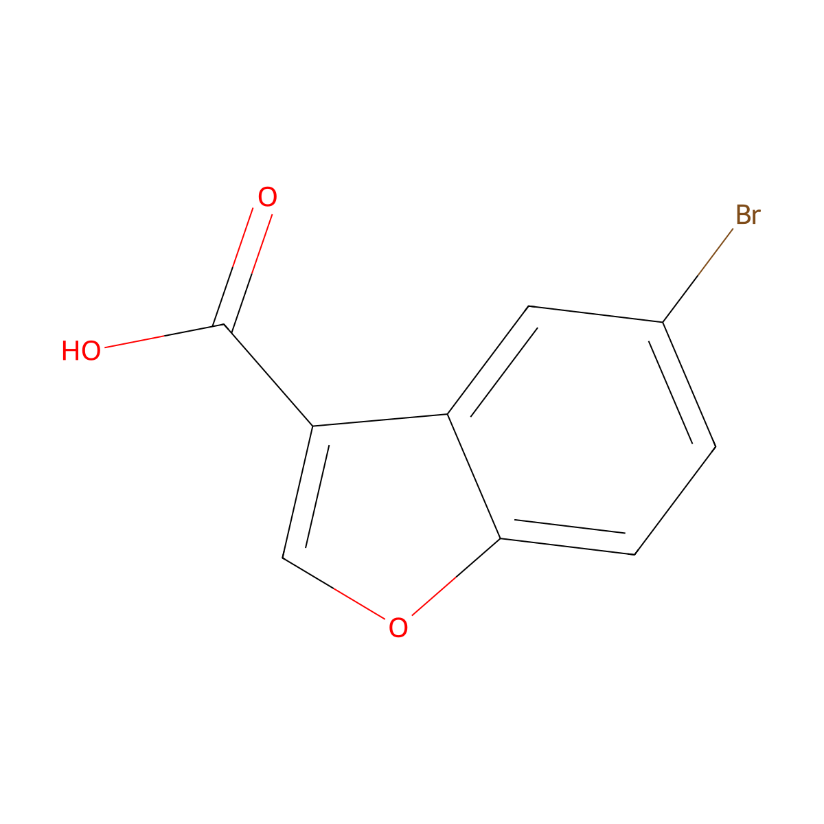 5-Bromo-1-benzofuran-3-carboxylic acid molecular structure, CAS 461663-79-6