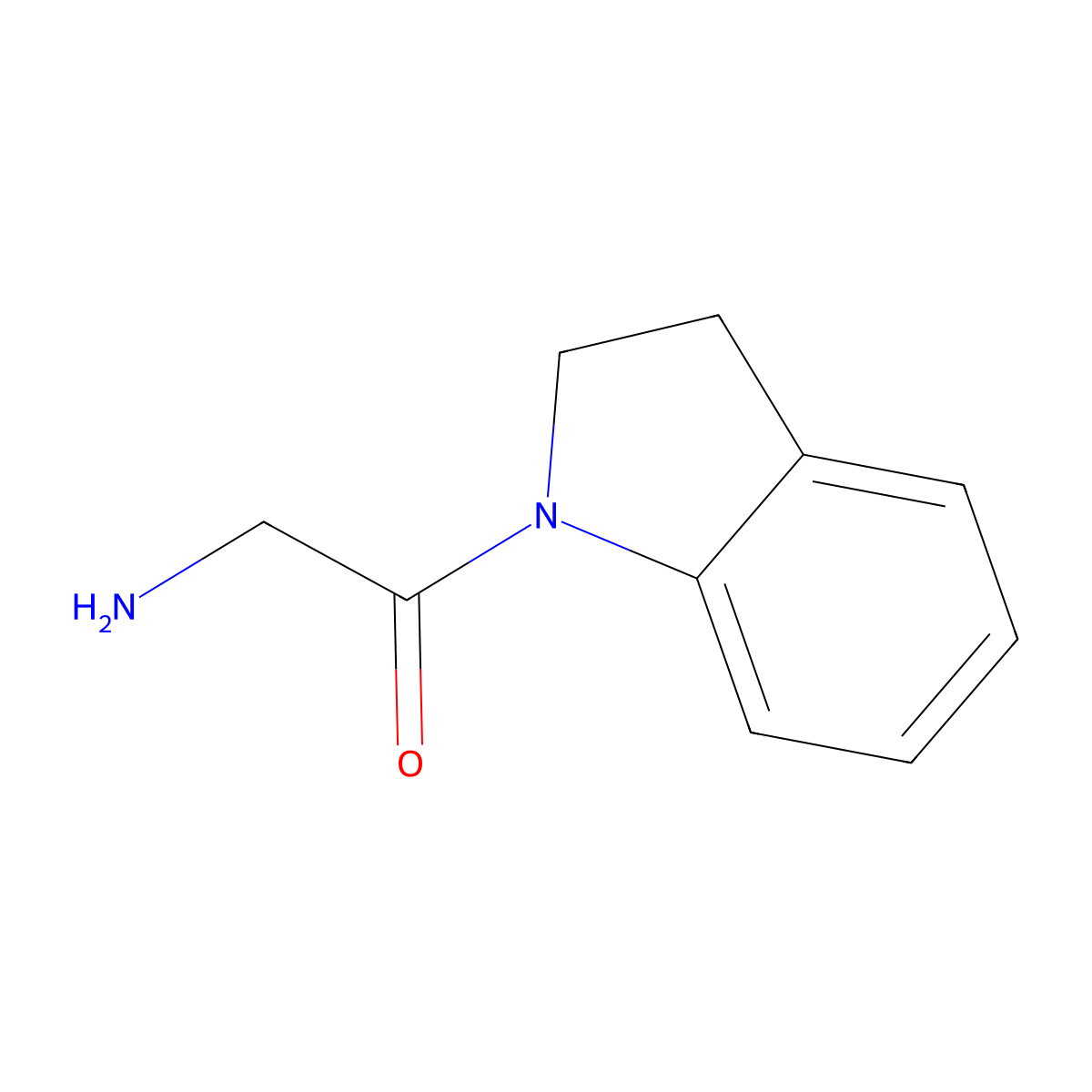 2-Amino-1-(indolin-1-yl)ethanone molecular structure, CAS 46168-31-4