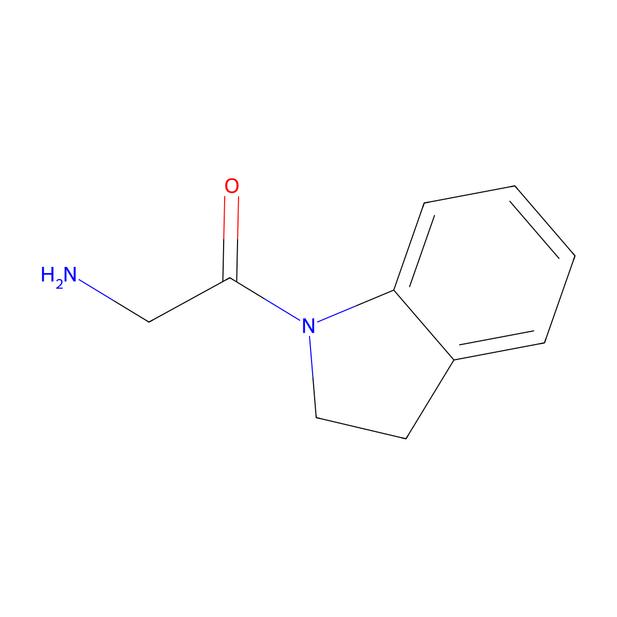 2-Amino-1-(indolin-1-yl)ethanone molecular structure, CAS 46168-31-4