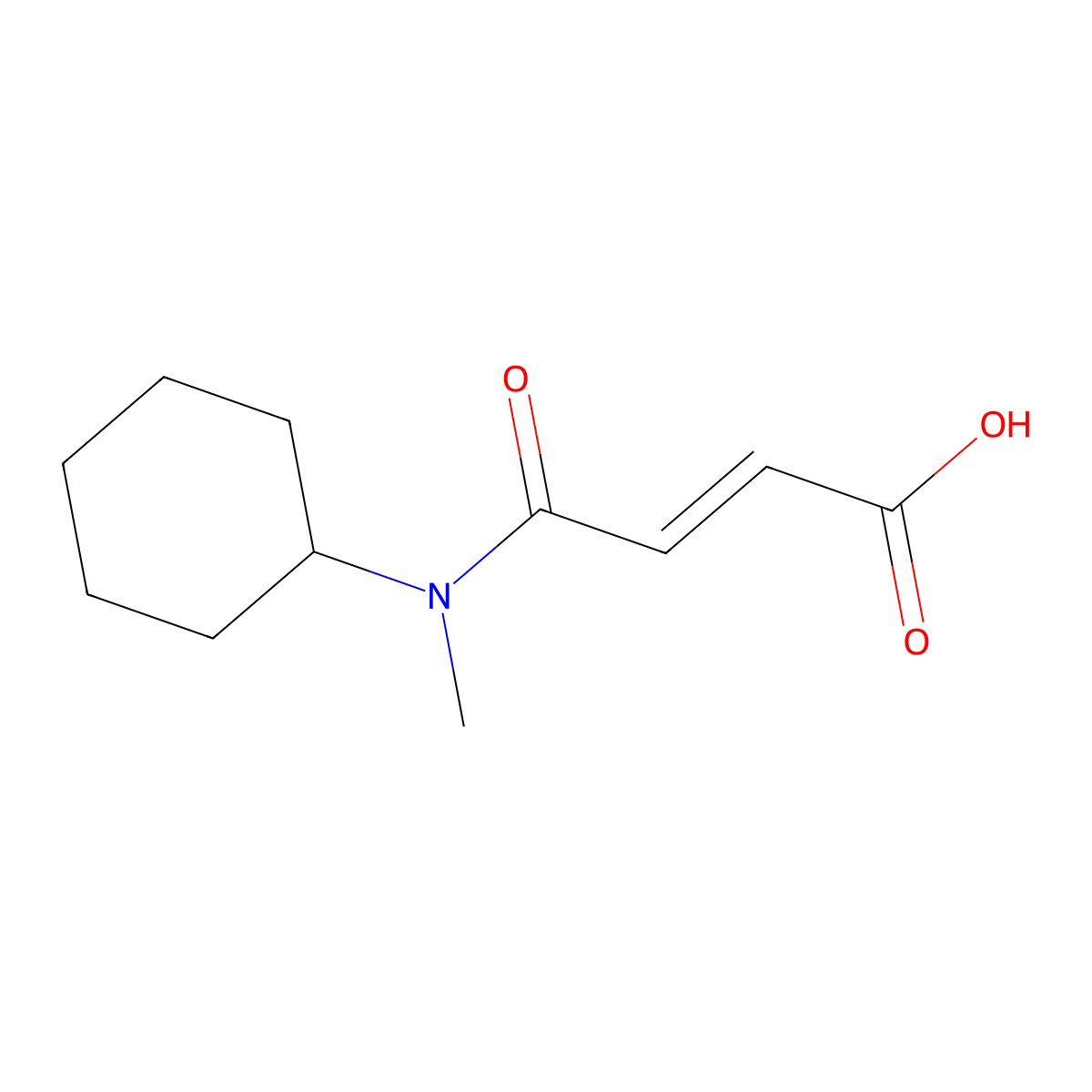 (E)-4-[cyclohexyl(methyl)amino]-4-oxobut-2-enoic acid molecular structure, CAS 461684-01-5