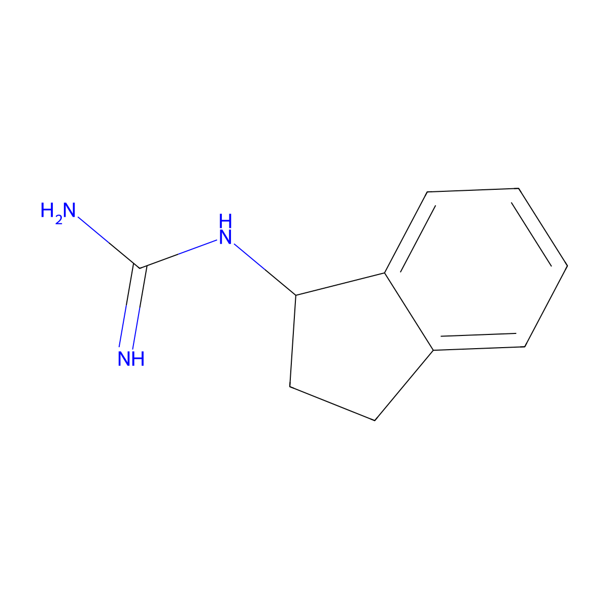 N-(2,3-dihydro-1H-inden-1-yl)guanidine molecular structure, CAS 46169-72-6