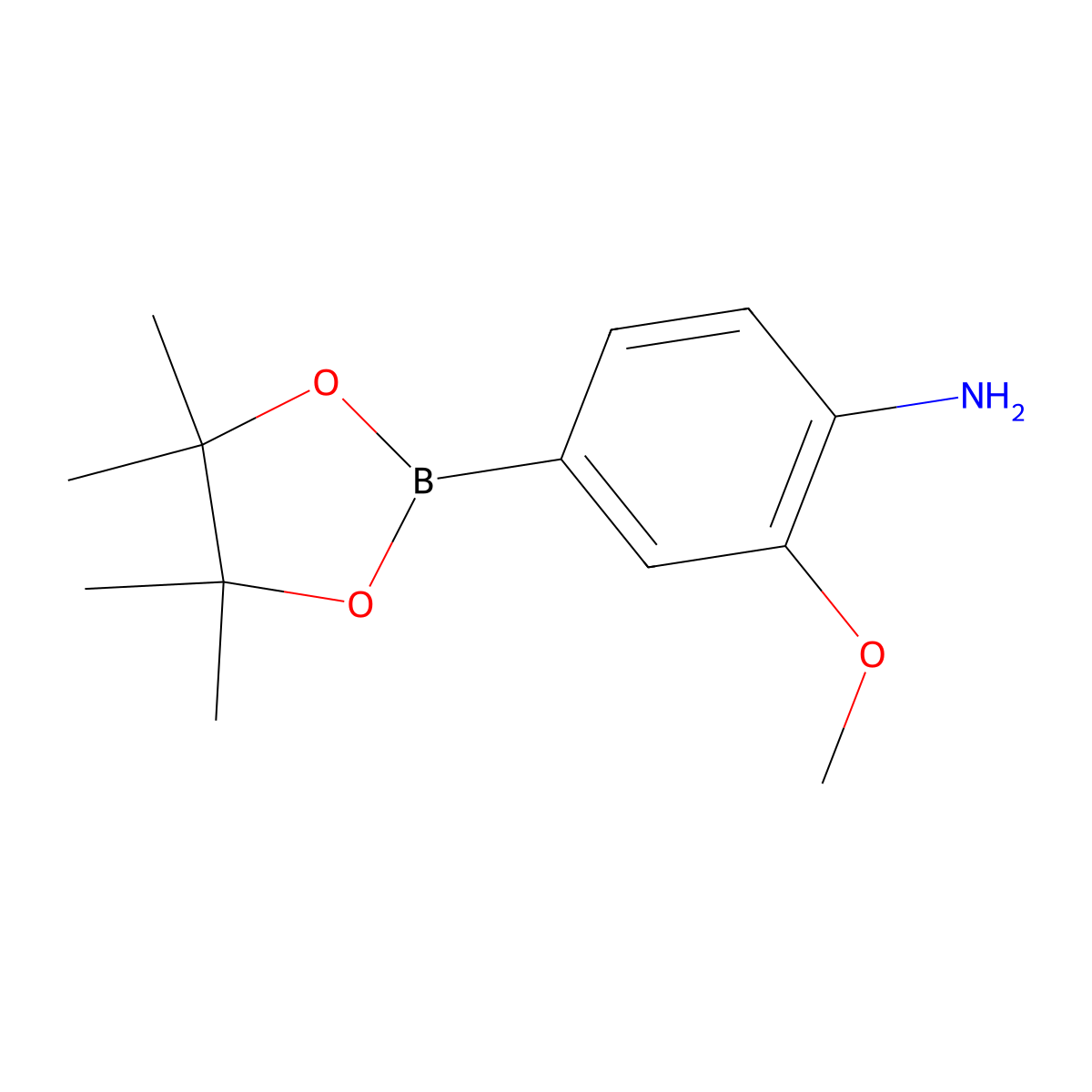 2-Methoxy-4-(4,4,5,5-tetramethyl-1,3,2-dioxaborolan-2-yl)aniline molecular structure, CAS 461699-81-0