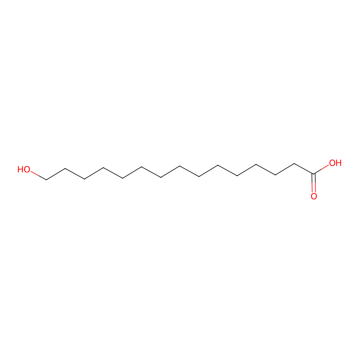 15-Hydroxypentadecanoic acid molecular structure, CAS 4617-33-8