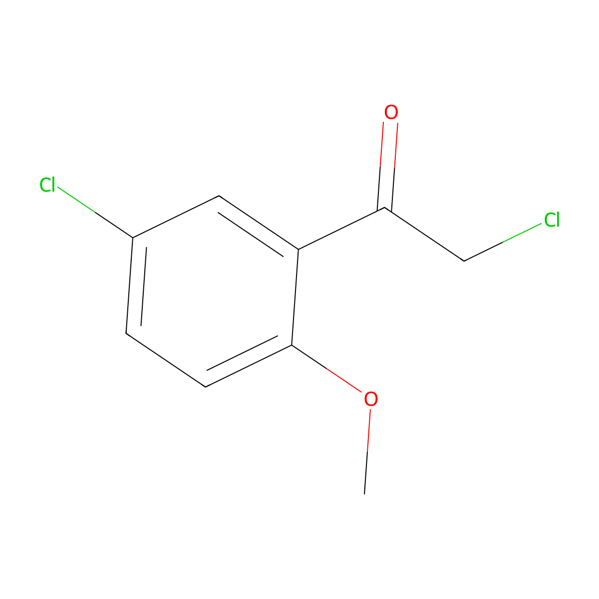 2-Chloro-1-(5-chloro-2-methoxyphenyl)ethanone molecular structure, CAS 46173-06-2