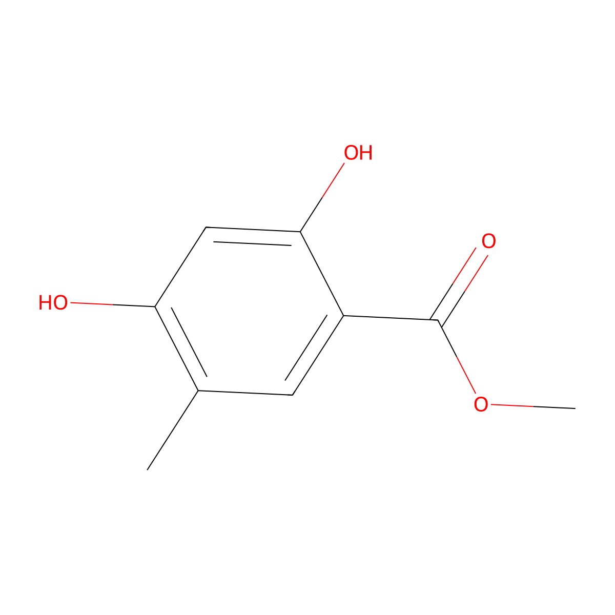 Methyl 2,4-dihydroxy-5-methylbenzoate molecular structure, CAS 46174-31-6