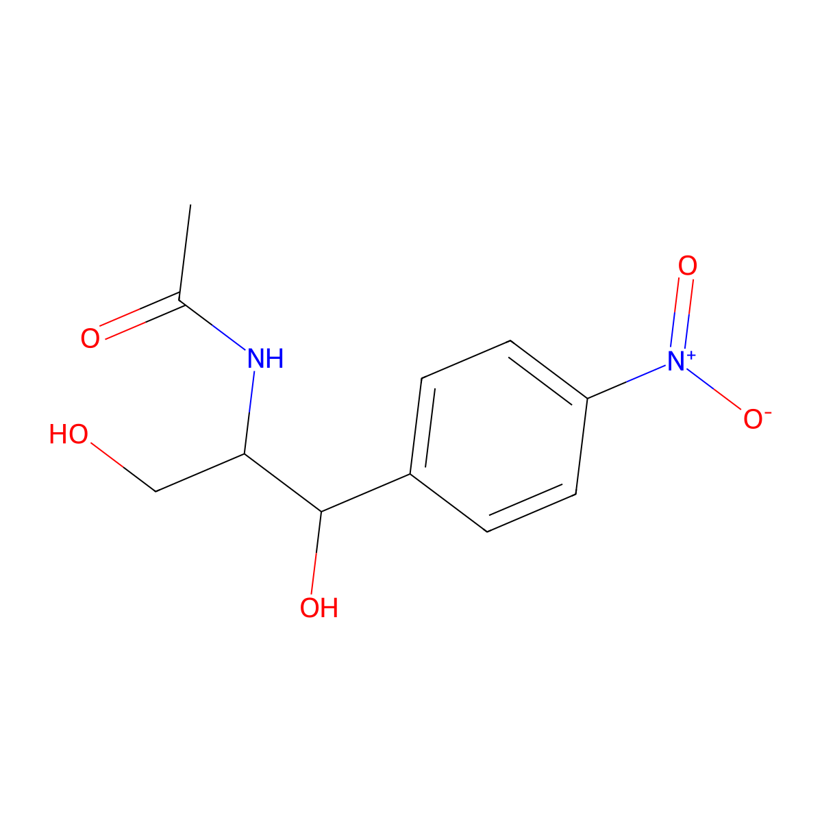 N-Acetyl-4-nitrophenylserinol molecular structure, CAS 4618-99-9