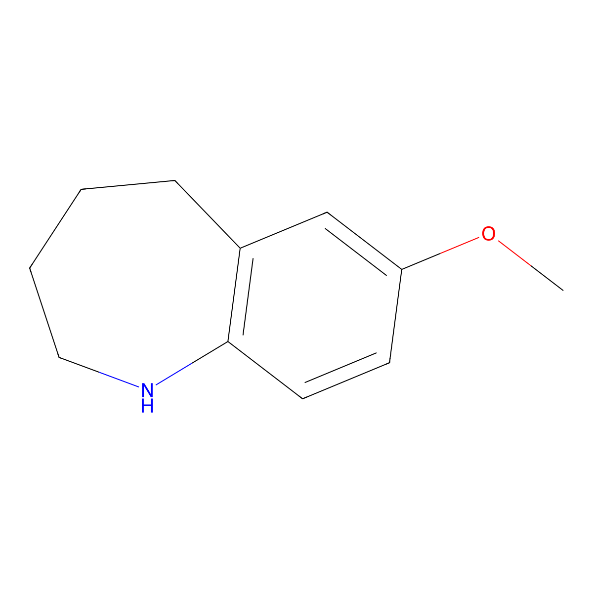 7-methoxy-2,3,4,5-tetrahydro-1H-1-benzazepine molecular structure, CAS 46180-98-7