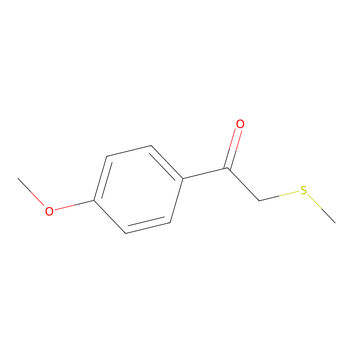 1-(4-Methoxyphenyl)-2-(methylsulfanyl)ethan-1-one molecular structure, CAS 46188-84-5