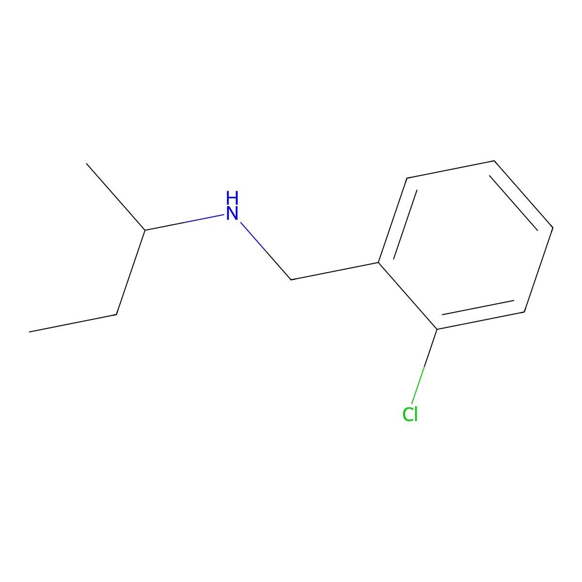 N-(2-chlorobenzyl)butan-2-amine molecular structure, CAS 46191-71-3