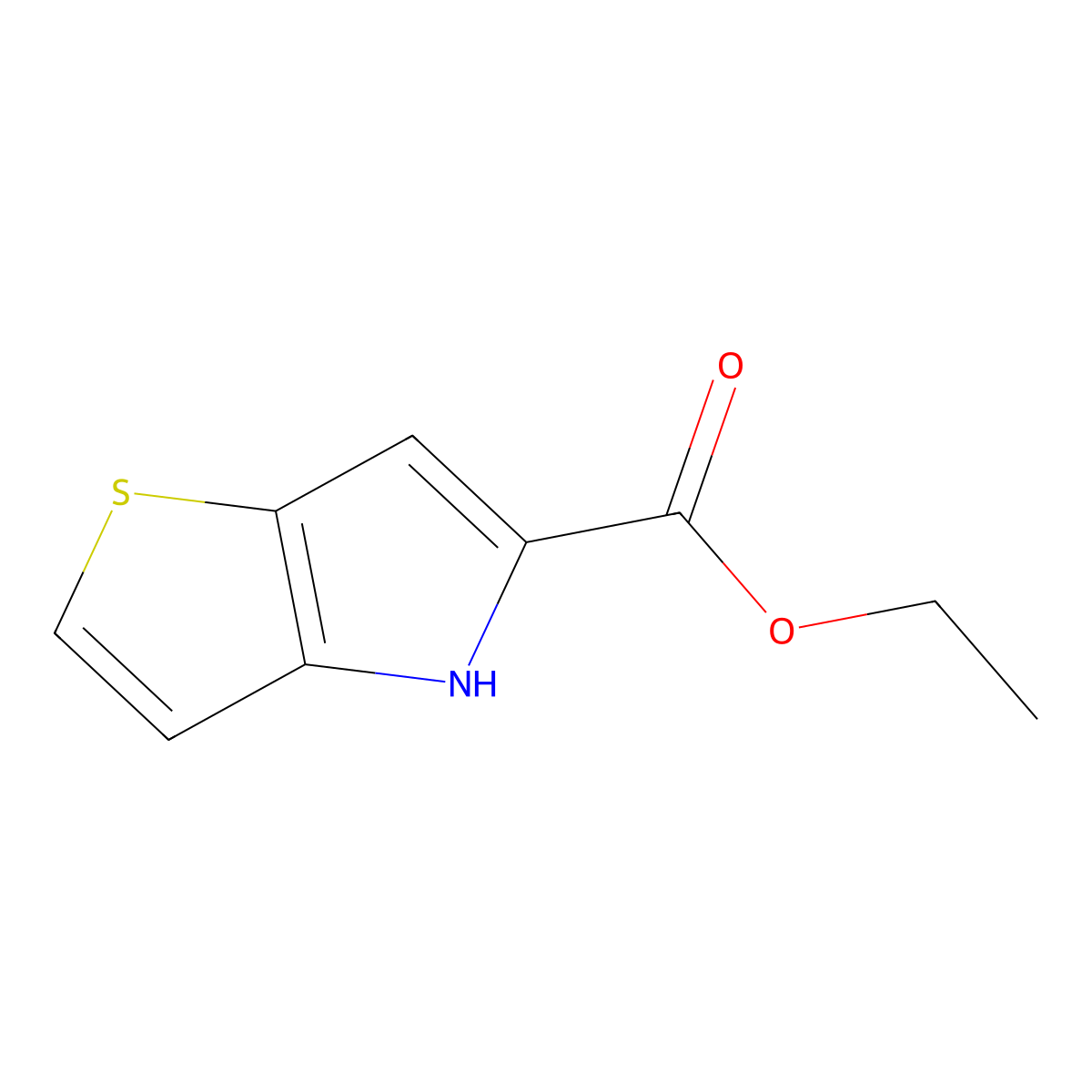 ethyl 4H-thieno[3,2-b]pyrrole-5-carboxylate molecular structure, CAS 46193-76-4