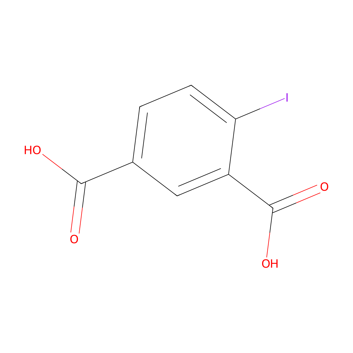 4-Iodoisophthalic acid molecular structure, CAS 46194-50-7
