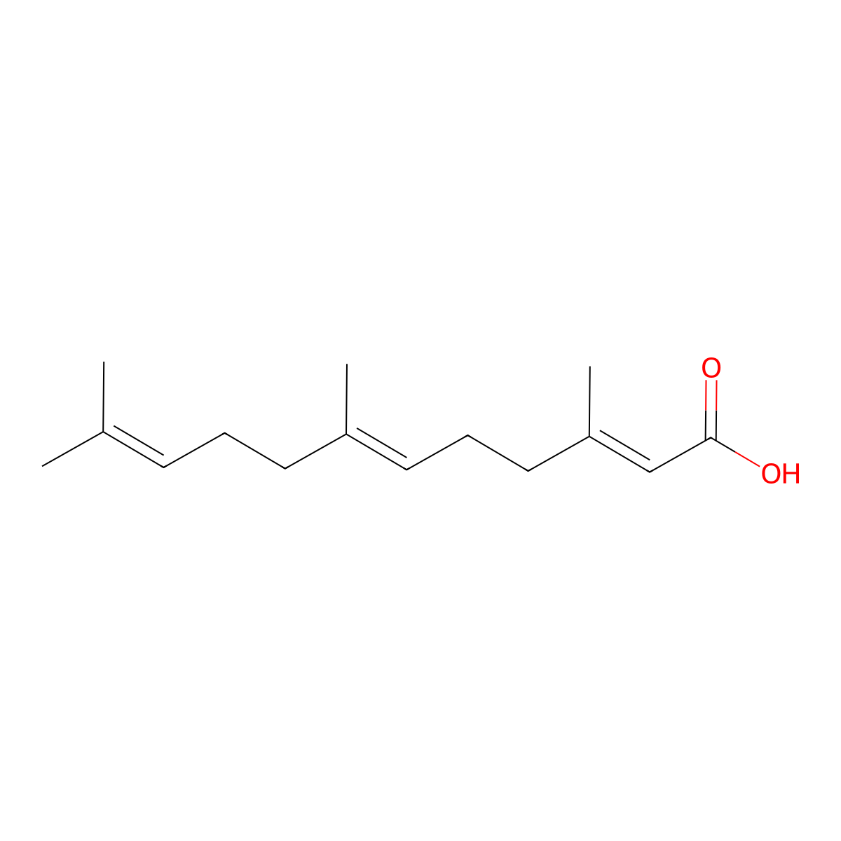 Farnesoic acid molecular structure, CAS 462-11-3
