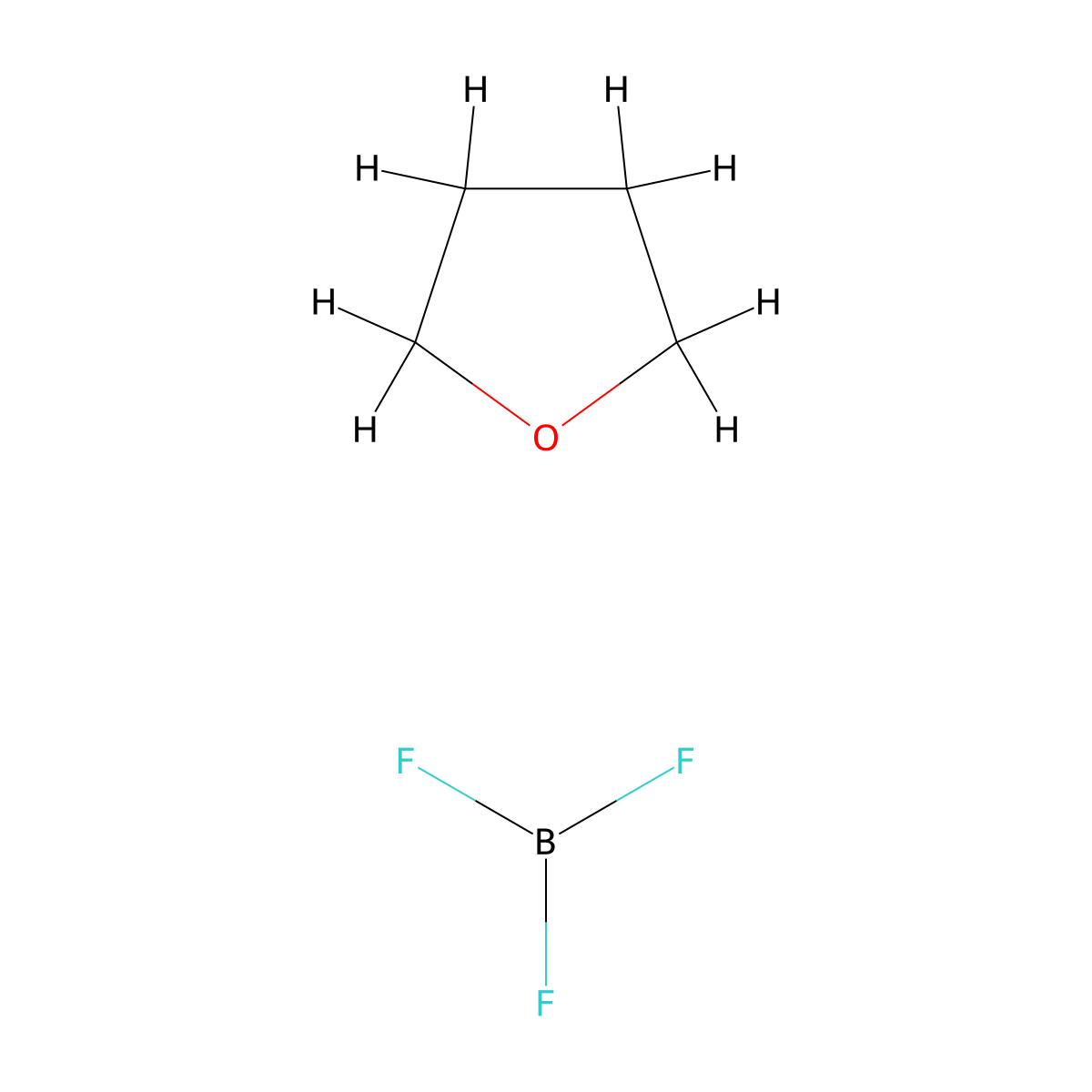 Boron, trifluoro(tetrahydrofuran)-, (T-4)- molecular structure, CAS 462-34-0