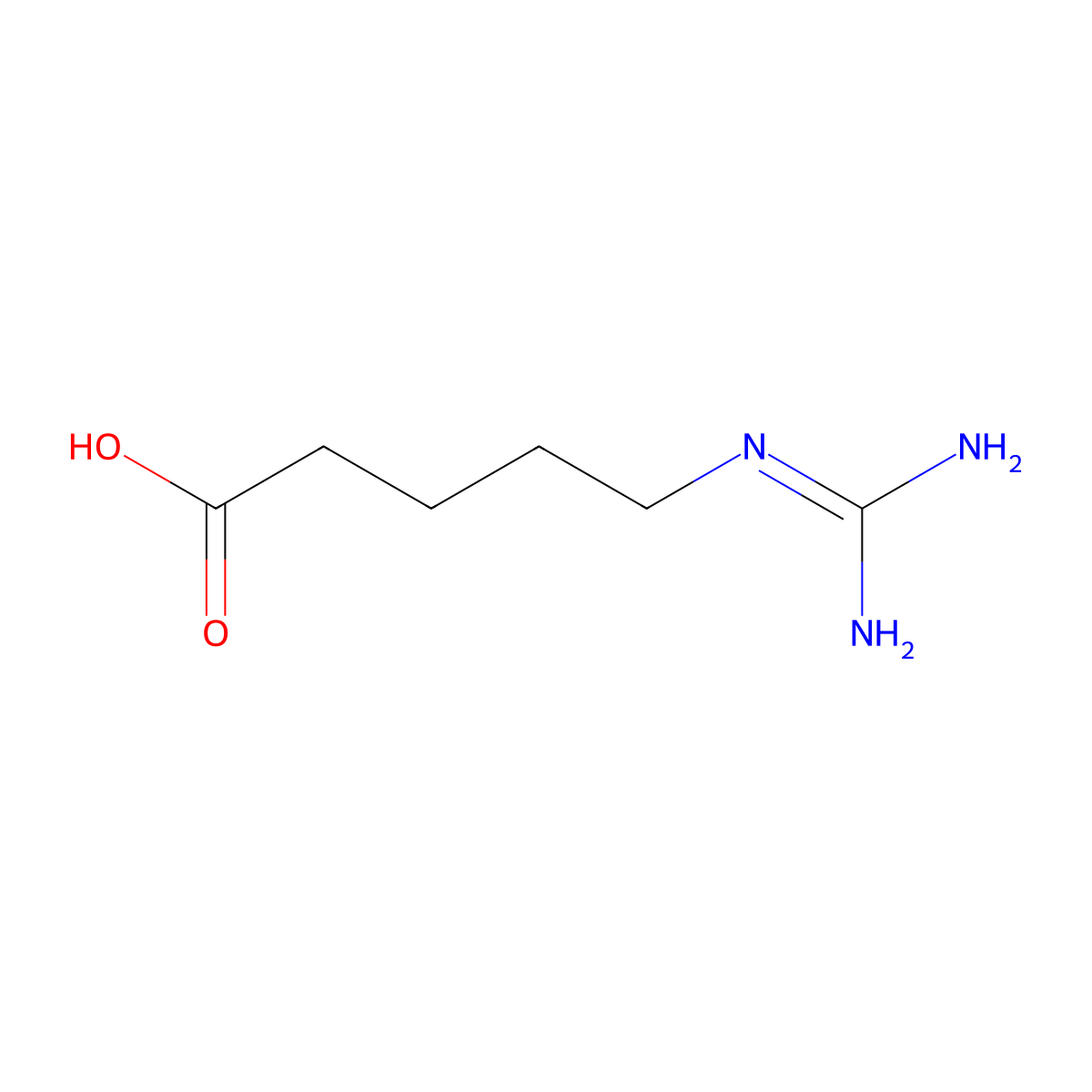 delta-Guanidinovaleric acid molecular structure, CAS 462-93-1