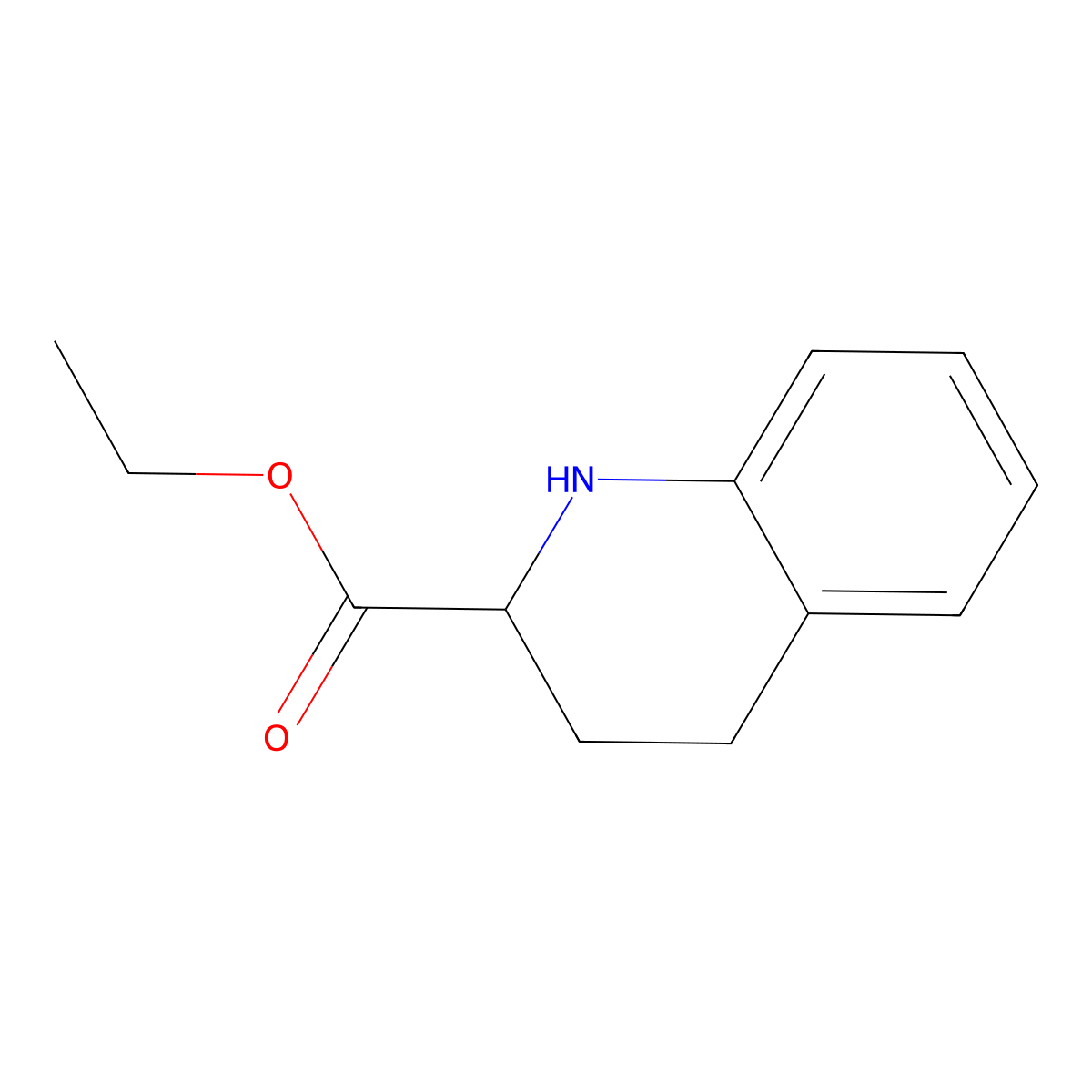 Ethyl 1,2,3,4-tetrahydroquinoline-2-carboxylate molecular structure, CAS 4620-34-2