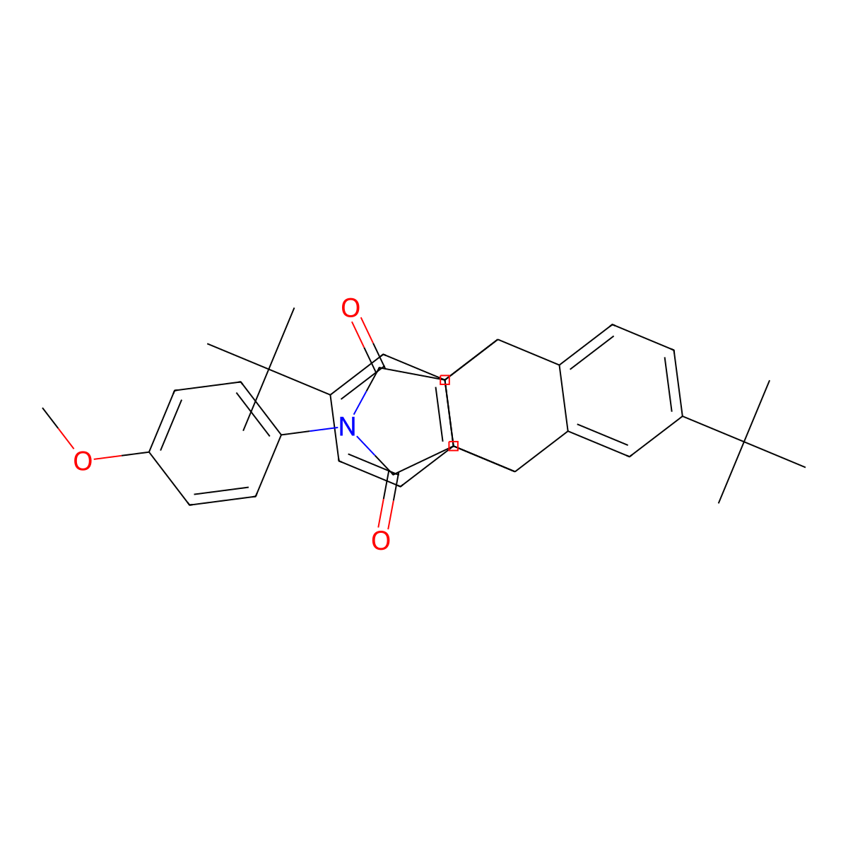 2,6-di-tert-butyl-13-(4-methoxyphenyl)-10,11-dihydro-9H-9,10-[3,4]epipyrroloanthracene-12,14(13H,15H)-dione molecular structure, CAS 462059-29-6