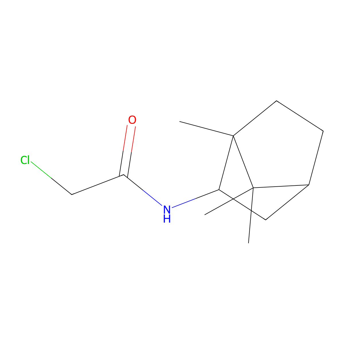 2-chloro-N-(1,7,7-trimethylbicyclo[2.2.1]hept-2-yl)acetamide molecular structure, CAS 462059-33-2