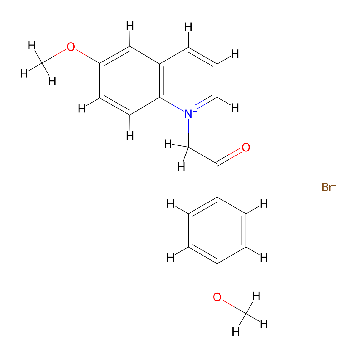 6-Methoxy-1-[2-(4-methoxyphenyl)-2-oxoethyl]quinolinium bromide molecular structure, CAS 462059-58-1