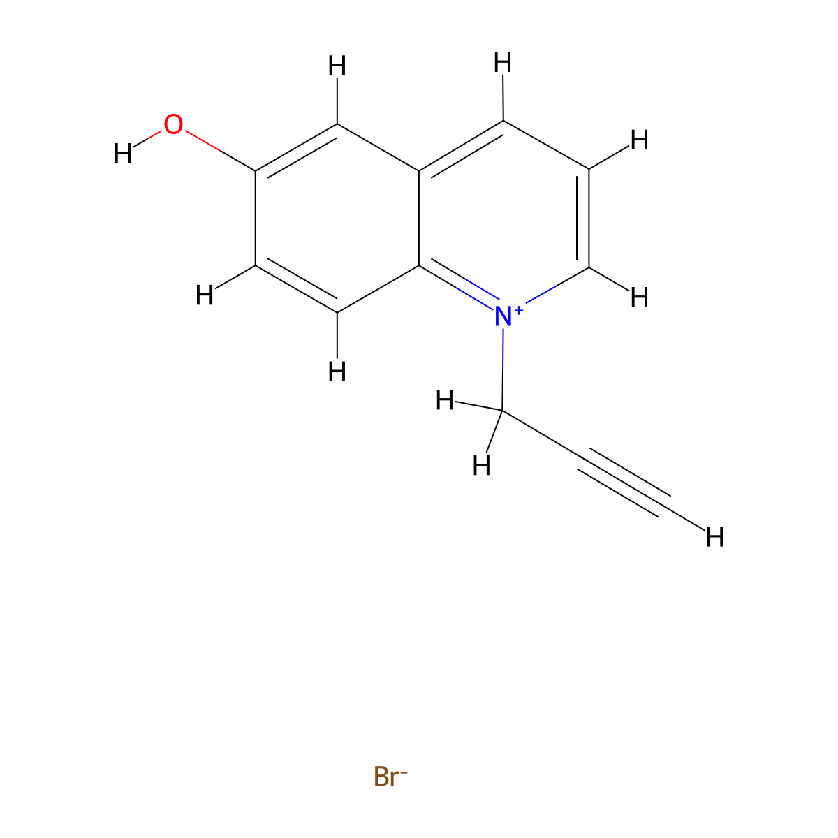 6-Hydroxy-1-(2-propyn-1-yl)quinolinium bromide molecular structure, CAS 462059-72-9