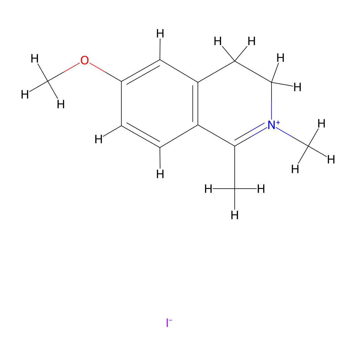 6-Methoxy-1,2-dimethyl-3,4-dihydroisoquinolin-2-ium iodide molecular structure, CAS 462059-77-4