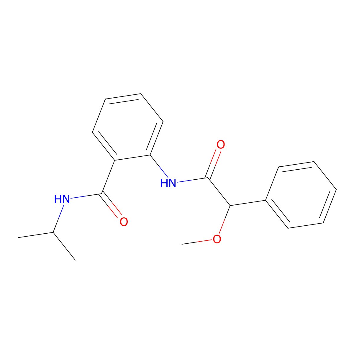 2-[(2-methoxy-2-phenylacetyl)amino]-N-propan-2-ylbenzamide molecular structure, CAS 462059-99-0