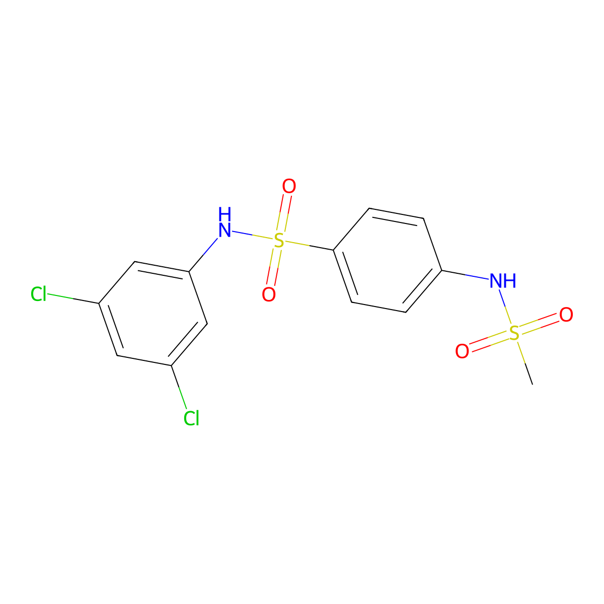 N-(3,5-dichlorophenyl)-4-(methanesulfonamido)benzenesulfonamide molecular structure, CAS 462060-02-2