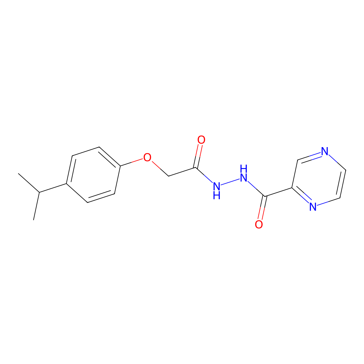 N'-[1-oxo-2-(4-propan-2-ylphenoxy)ethyl]-2-pyrazinecarbohydrazide molecular structure, CAS 462060-48-6