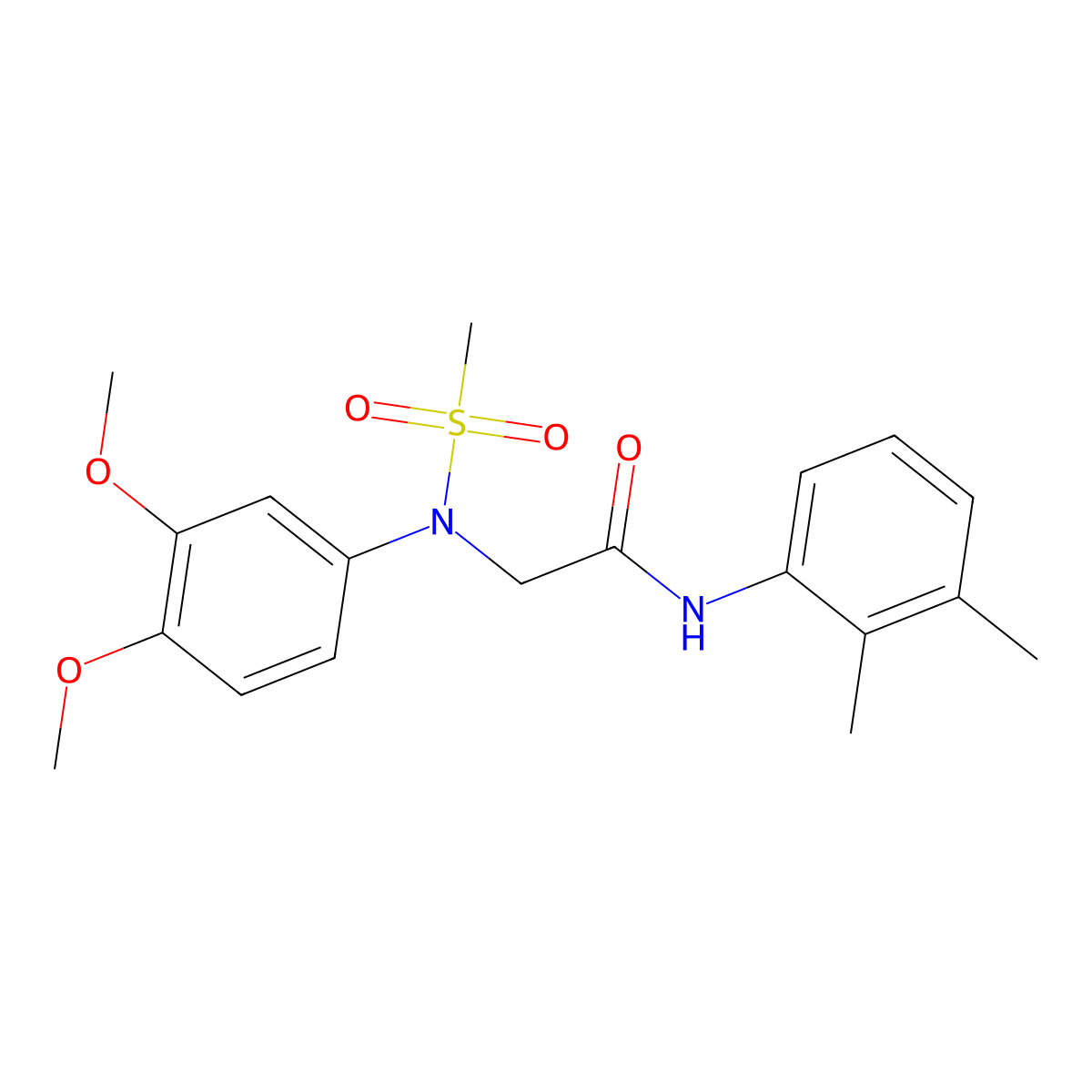 2-(3,4-dimethoxy-N-methylsulfonylanilino)-N-(2,3-dimethylphenyl)acetamide molecular structure, CAS 462062-27-7
