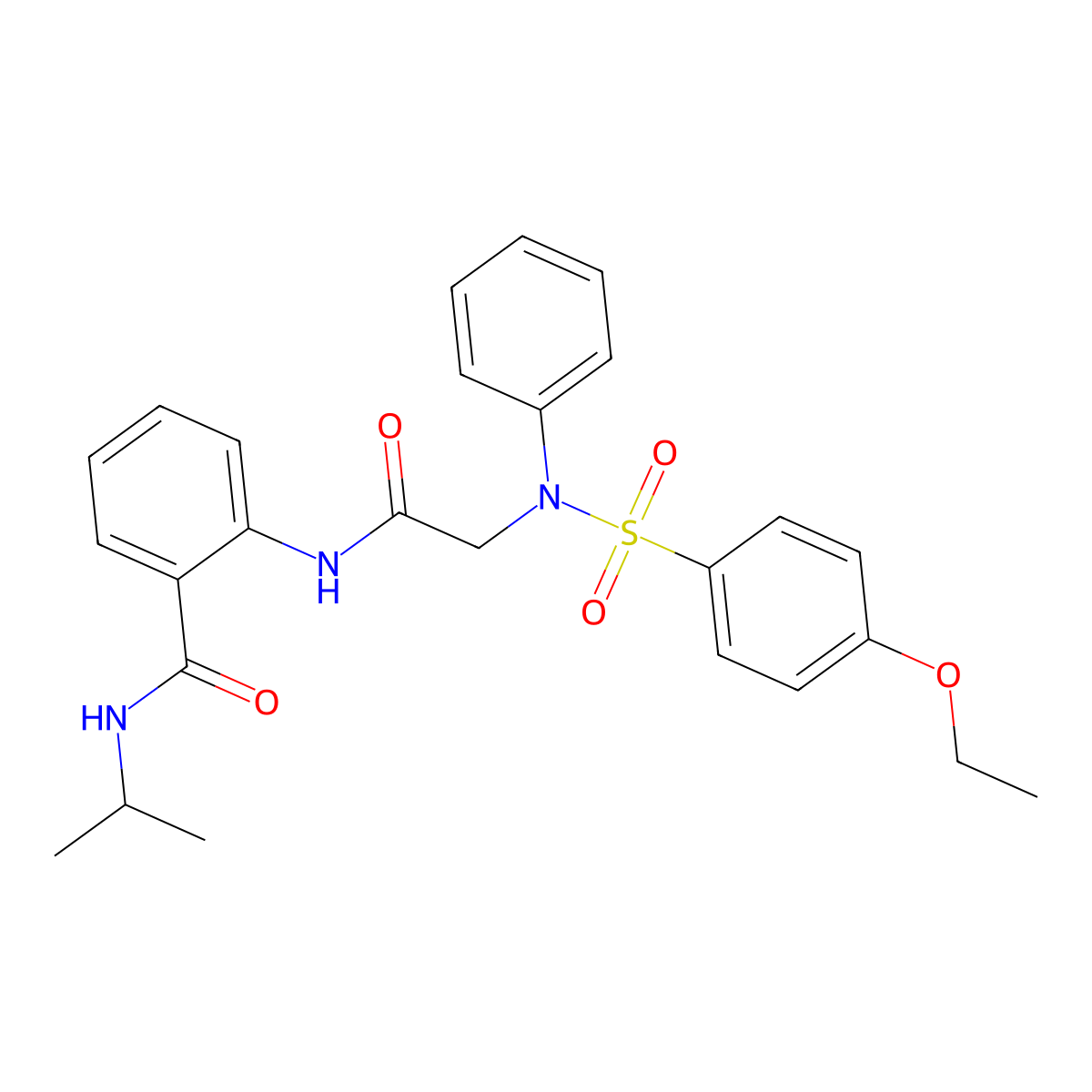 2-[[2-(N-(4-ethoxyphenyl)sulfonylanilino)acetyl]amino]-N-propan-2-ylbenzamide molecular structure, CAS 462062-66-4
