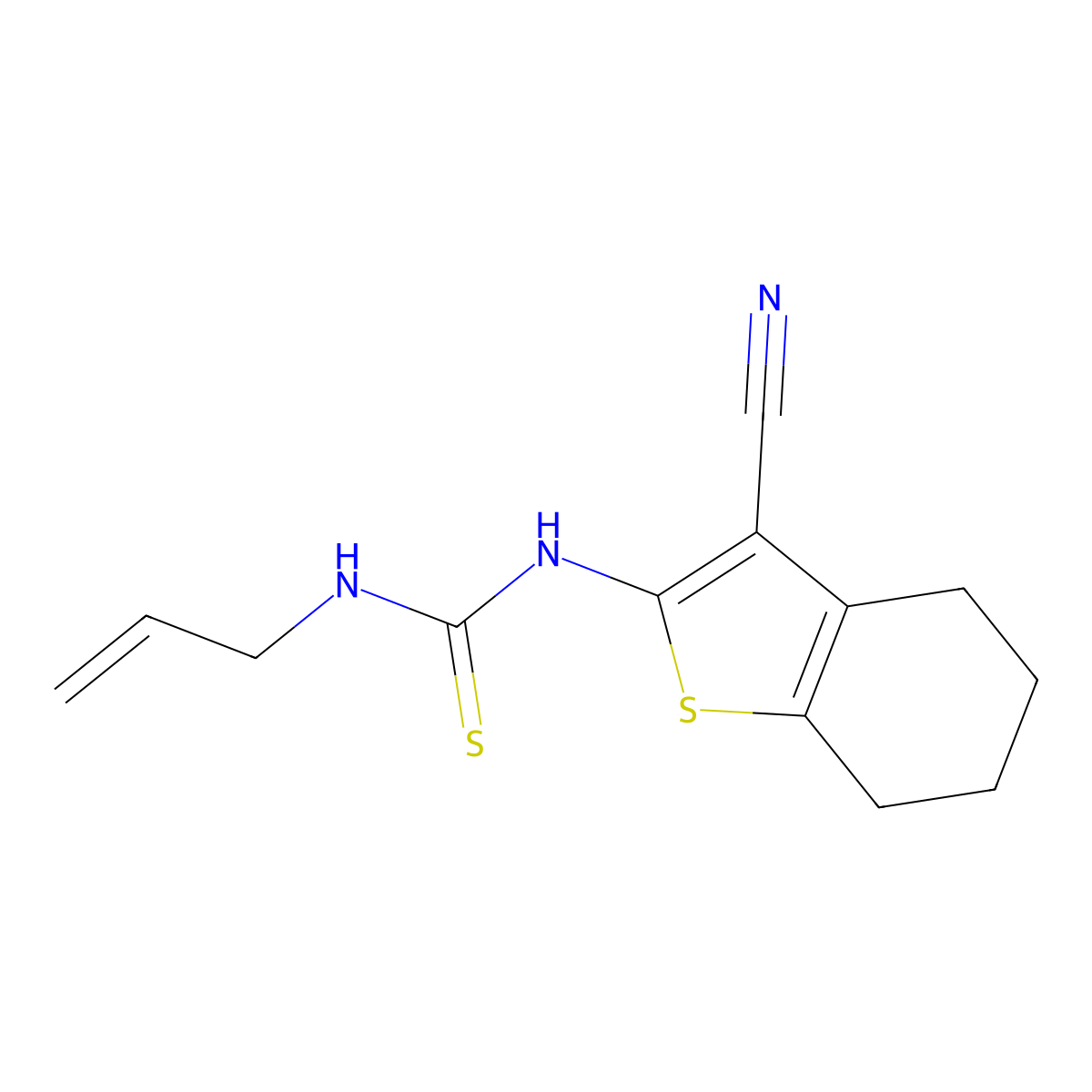 N-allyl-N'-(3-cyano-4,5,6,7-tetrahydro-1-benzothien-2-yl)thiourea molecular structure, CAS 462062-91-5