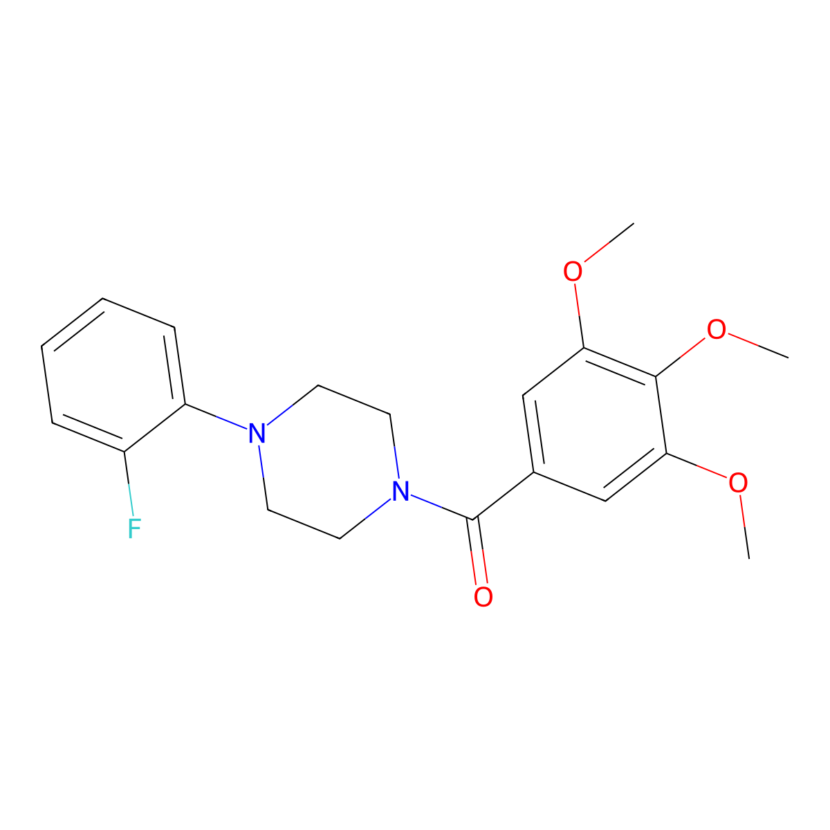 1-(2-Fluorophenyl)-4-(3,4,5-trimethoxybenzoyl)piperazine molecular structure, CAS 462063-95-2