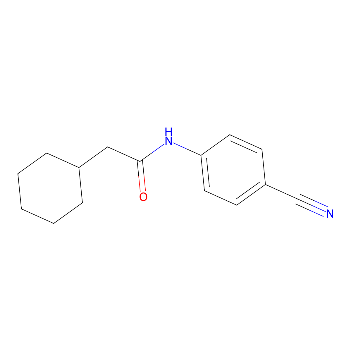 N-(4-cyanophenyl)-2-cyclohexylacetamide molecular structure, CAS 462064-22-8