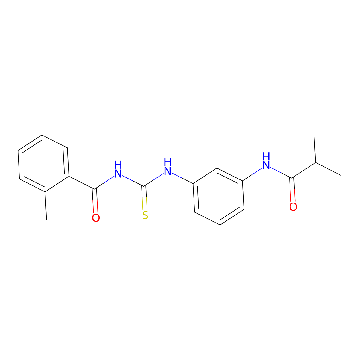 2-methyl-N-[[3-(2-methylpropanoylamino)phenyl]carbamothioyl]benzamide molecular structure, CAS 462064-35-3