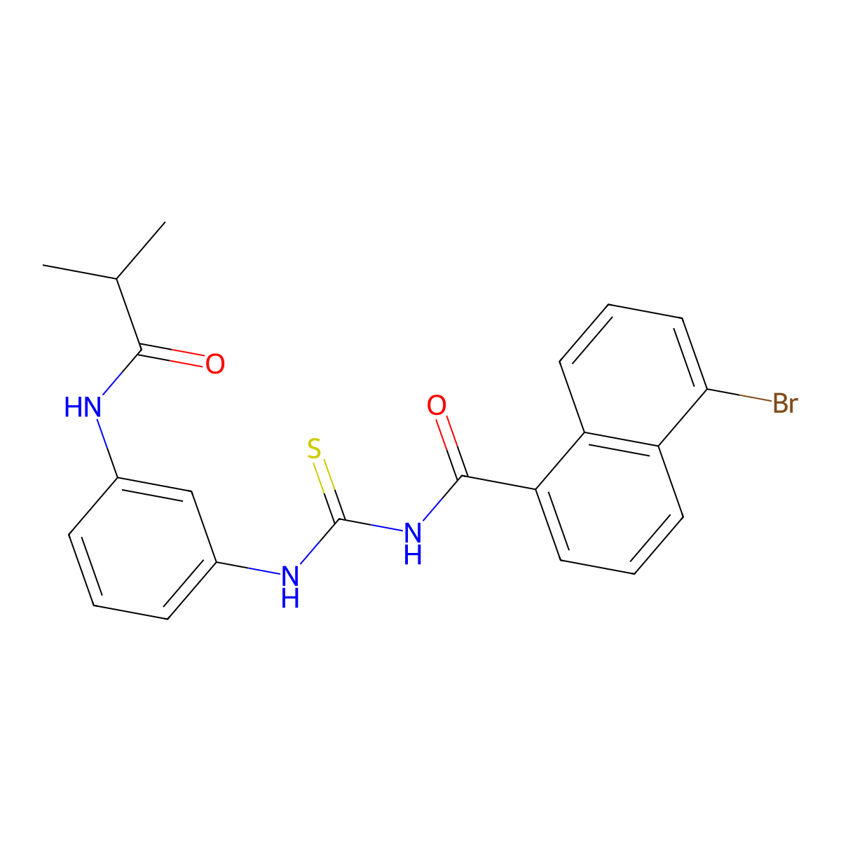 5-bromo-N-[[3-(2-methylpropanoylamino)phenyl]carbamothioyl]naphthalene-1-carboxamide molecular structure, CAS 462064-78-4
