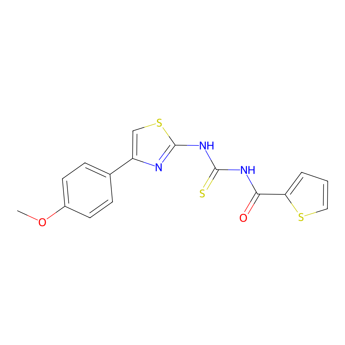 N-[4-(4-methoxyphenyl)-1,3-thiazol-2-yl]-N'-(2-thienylcarbonyl)thiourea molecular structure, CAS 462065-19-6