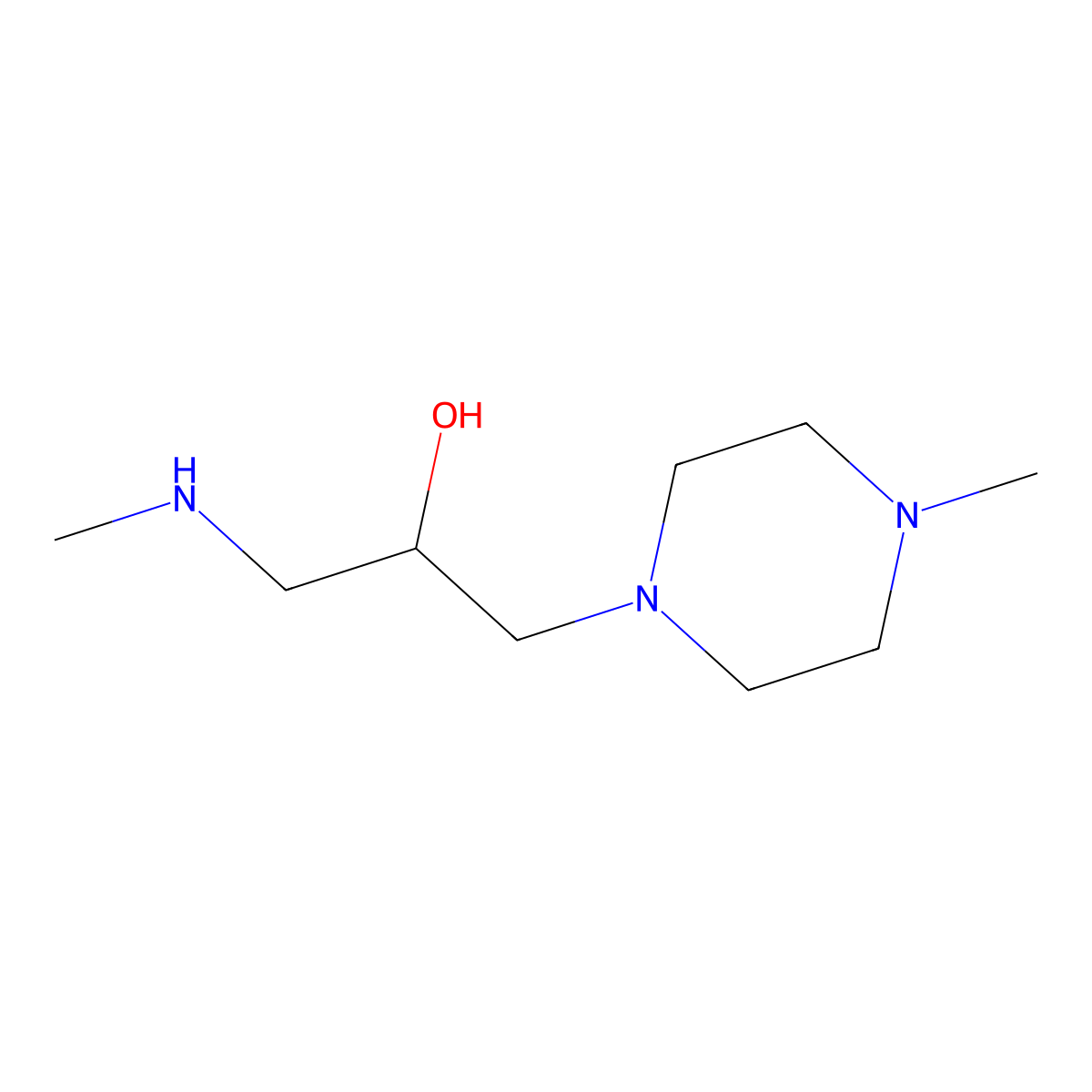 1-(Methylamino)-3-(4-methylpiperazin-1-yl)propan-2-ol molecular structure, CAS 462066-61-1