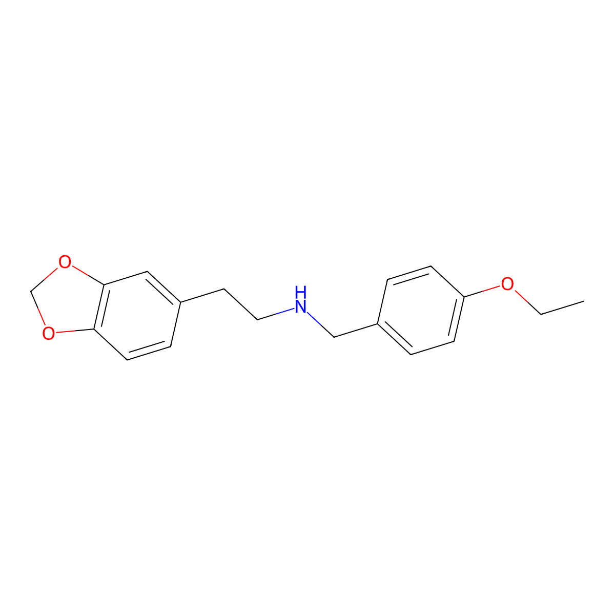 2-(1,3-benzodioxol-5-yl)-N-(4-ethoxybenzyl)ethanamine molecular structure, CAS 462066-64-4