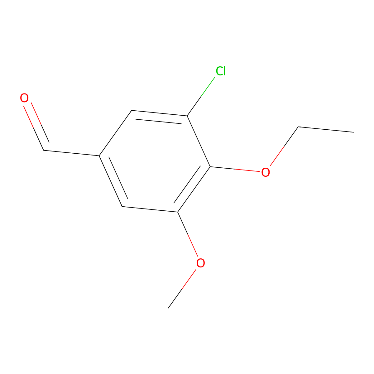 3-Chloro-4-ethoxy-5-methoxybenzaldehyde molecular structure, CAS 462066-66-6
