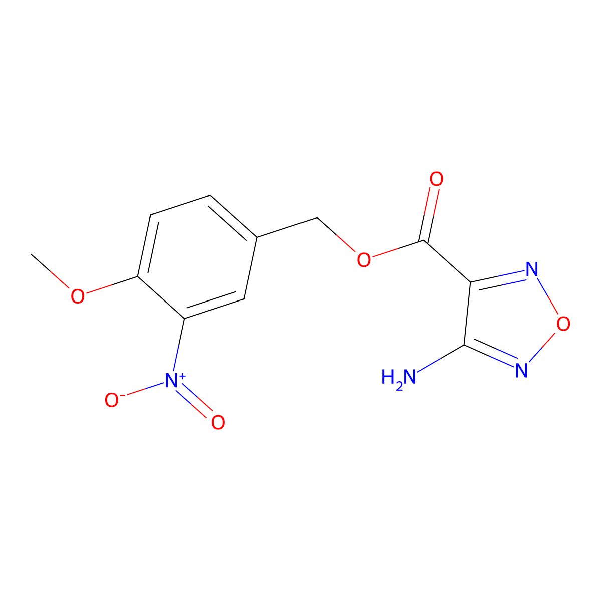(4-Methoxy-3-nitrophenyl)methyl 4-amino-1,2,5-oxadiazole-3-carboxylate molecular structure, CAS 462066-67-7