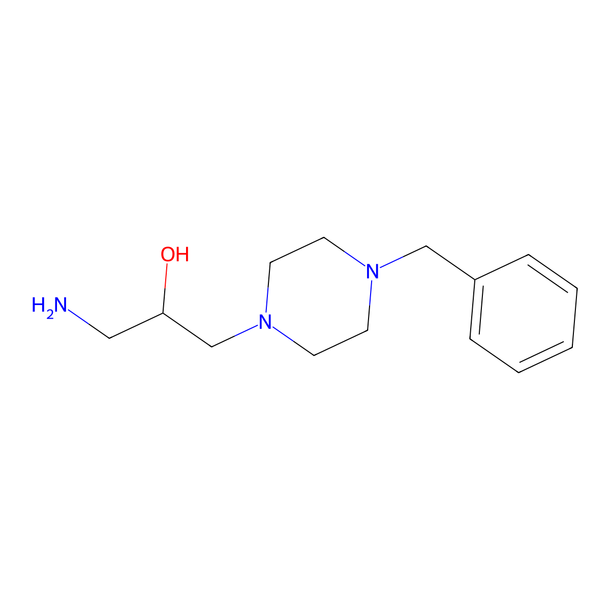 1-Amino-3-(4-benzylpiperazin-1-yl)propan-2-ol molecular structure, CAS 462066-72-4